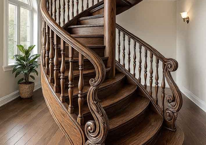 رنگ کاری پله های دکوراتیو چوبی